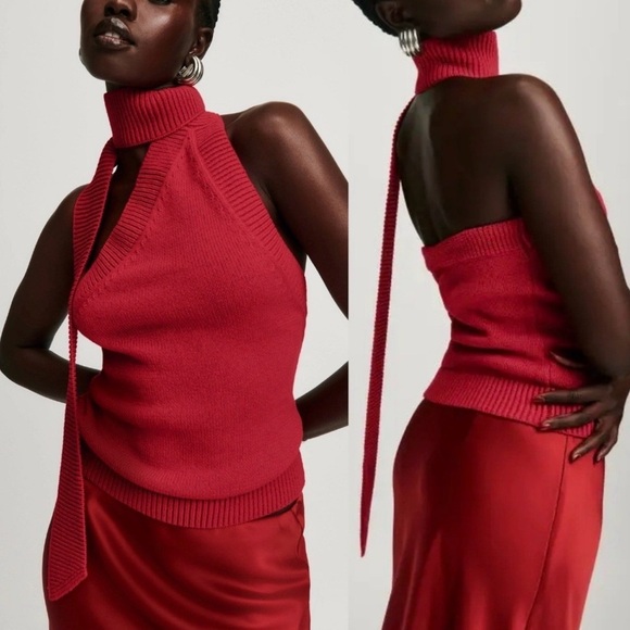 Reformation Allegra Scarf Knit Sweater